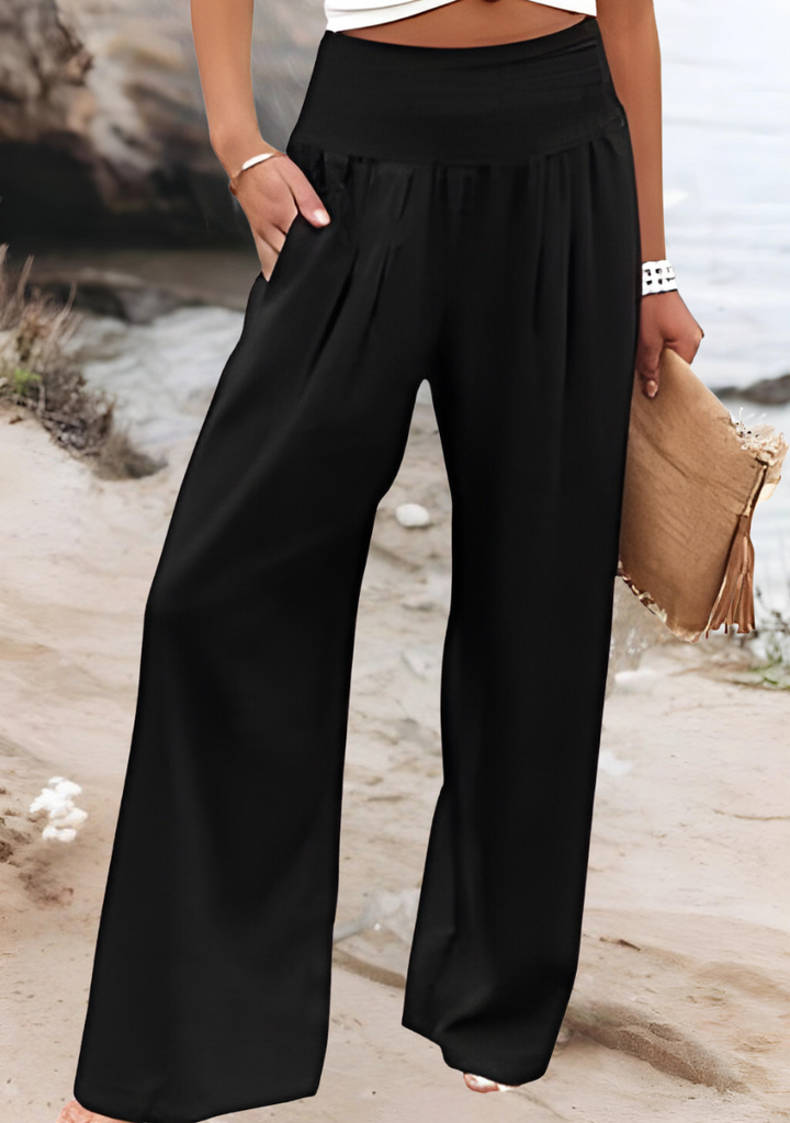 ANNELISE | SMOCKED WAIST TROUSERS